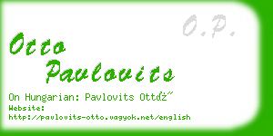 otto pavlovits business card